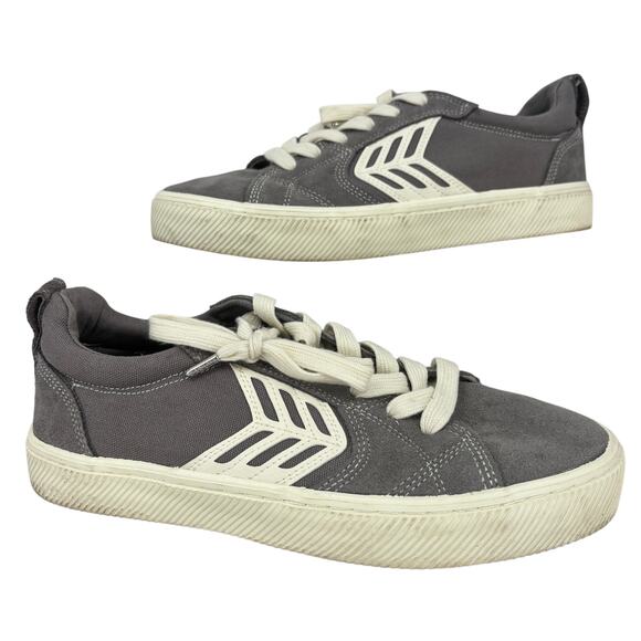 Cariuma Catiba Pro Low Skate Sneakers Womens Size 8.5 Gray Ivory Suede Cork - Picture 1 of 10